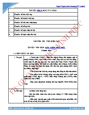 Chuyên đề ôn tập Ngữ văn Lớp 9 - Học kỳ II - Thiên Hương